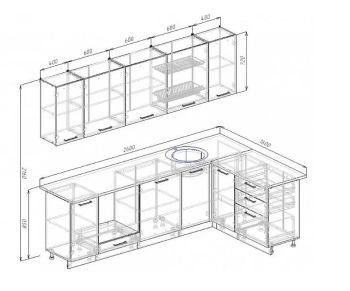 Угловой кухонный гарнитур Муссон 2600х1600 мм в Реж - rezh.mebel-e96.ru