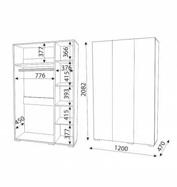 Шкаф 1200 мм распашной Осло (ручка торцевая) (Риннер) в Реж - rezh.mebel-e96.ru