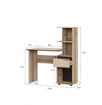 Стол письменный с надстройкой Берген (МИ) в Реж - rezh.mebel-e96.ru