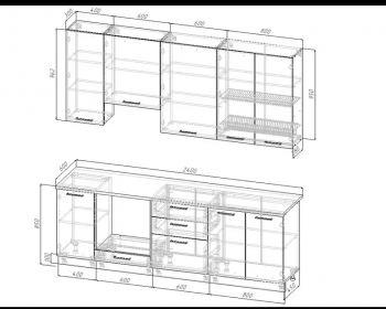 Кухонный гарнитур Бланка 2400 мм Sanvut в Реж - rezh.mebel-e96.ru