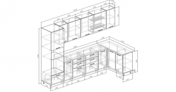 Угловой кухонный гарнитур Крафт 3200*1400 мм Sanvut в Реж - rezh.mebel-e96.ru