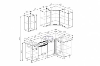 Угловой кухонный гарнитур Антрацит 2000х1200 мм в Реж - rezh.mebel-e96.ru