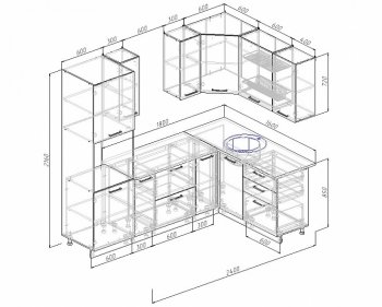 Угловой кухонный гарнитур Жемчуг 2400х1600 мм в Реж - rezh.mebel-e96.ru