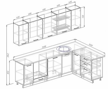 Кухонный гарнитур угловой Старое дерево МДФ 2600*1600 мм Sanvut в Реж - rezh.mebel-e96.ru