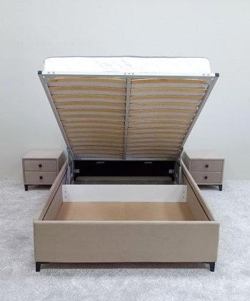 Кровать с подъемным механизмом Мега беж (Лин) в Реж - rezh.mebel-e96.ru