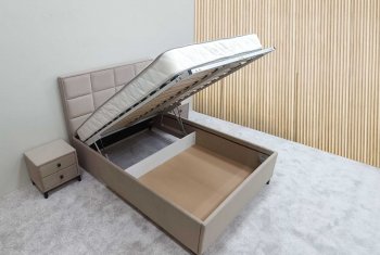 Кровать с подъемным механизмом Мега беж (Лин) в Реж - rezh.mebel-e96.ru
