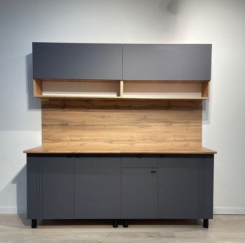 Кухонный гарнитур Монако 2000 мм графит (СВ) в Реж - rezh.mebel-e96.ru