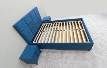 Кровать с подъемным механизмом Мега синий (Лин) в Реж - rezh.mebel-e96.ru