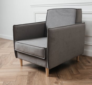 Кресло 831 Серый, велюр (Brendoss) в Реж - rezh.mebel-e96.ru