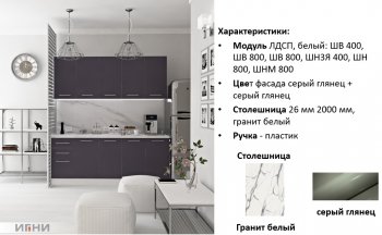 Кухонный гарнитур 2000 мм Агата (Игни) в Реж - rezh.mebel-e96.ru