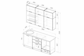 Кухонный гарнитур Альба макси 1800 мм (Герда) в Реж - rezh.mebel-e96.ru