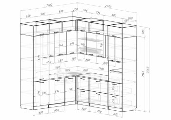 Кухонный гарнитур Альба гранд прайм 2200х2500 мм (Герда) в Реж - rezh.mebel-e96.ru