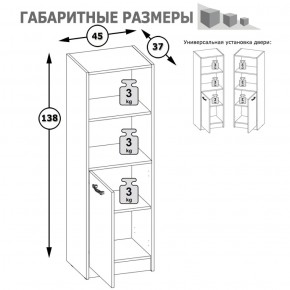 Стеллаж две ниши и дверка Альфа 09.135 солнечный свет в Реж - rezh.mebel-e96.ru