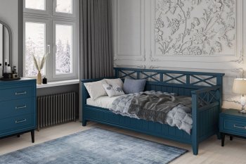 Кровать из массива Амелия сапфир без ящиков (БМ) в Реж - rezh.mebel-e96.ru