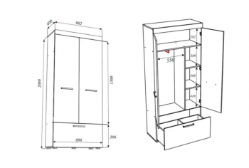 Шкаф Бастон 900 мм (Эра) в Реж - rezh.mebel-e96.ru