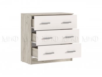 Комод 3 ящика Бася крафт/кашемир (Миф) в Реж - rezh.mebel-e96.ru