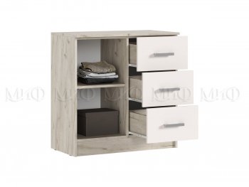 Комод 3 ящика 1 дверь Бася крафт/кашемир (Миф) в Реж - rezh.mebel-e96.ru