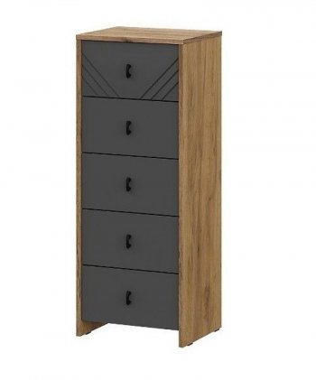 Комод (5 ящиков) Байкал Графит/Дуб золотой (СВ) в Реж - rezh.mebel-e96.ru