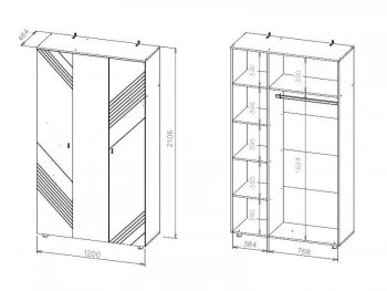 Шкаф 1200 мм трехстворчатый Байкал (СВ) в Реж - rezh.mebel-e96.ru