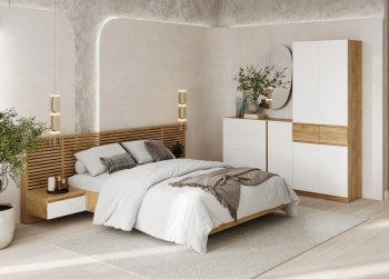Спальный гарнитур Бостон Лайт белый (Стиль) в Реж - rezh.mebel-e96.ru