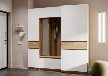 Прихожая Бостон Лайт комп.2 белый (Стиль) в Реж - rezh.mebel-e96.ru