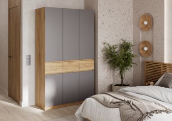 Шкаф 1200 мм Бостон Лайт ШК-003 серый (Стиль) в Реж - rezh.mebel-e96.ru