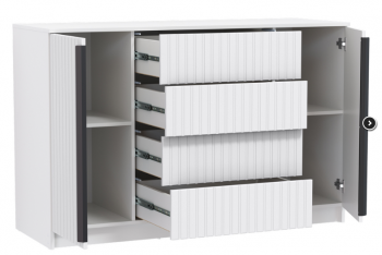 Комод 67.11 Брандо МДФ New белый (Олмеко) в Реж - rezh.mebel-e96.ru