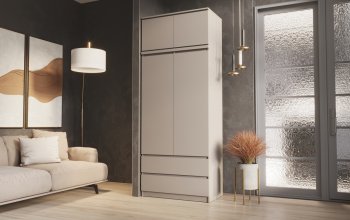 Шкаф Челси с антресолью 900 мм Кашемир (Миф) в Реж - rezh.mebel-e96.ru