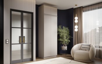 Шкаф 800 мм Челси двустворчатый с антресолью Кашемир (Миф) в Реж - rezh.mebel-e96.ru