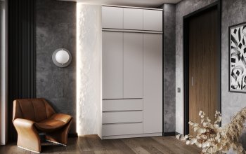 Шкаф 1200 мм Челси с антресолью Кашемир (Миф) в Реж - rezh.mebel-e96.ru