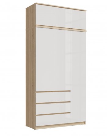 Шкаф 1200 мм Челси с антресолью, сонома/белый (Миф) в Реж - rezh.mebel-e96.ru