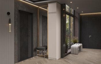 Пенал 400 мм Челси (1 створка) с антресолью, Кашемир (Миф) в Реж - rezh.mebel-e96.ru