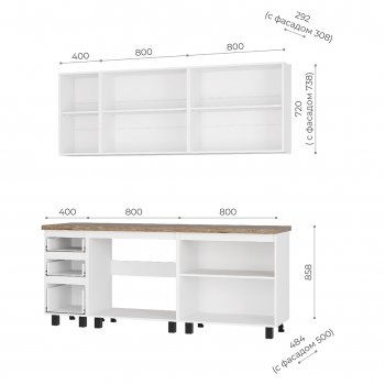 Кухонный гарнитур Честер 2000 мм кашемир (БТС) в Реж - rezh.mebel-e96.ru