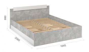 Кровать Чикаго 160 с ламелью Ателье светлый/белый (Имп) в Реж - rezh.mebel-e96.ru