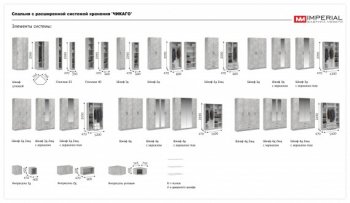 Спальный гарнитур Чикаго модульный, ателье светлый (Имп) в Реж - rezh.mebel-e96.ru