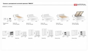 Спальный гарнитур Чикаго модульный, белый (Имп) в Реж - rezh.mebel-e96.ru