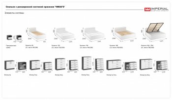 Спальный гарнитур Чикаго модульный, антрацит/белый (Имп) в Реж - rezh.mebel-e96.ru