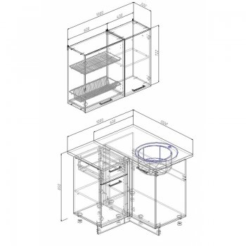 Кухонный гарнитур угловой Дели 1000*1000 (Sanvut) в Реж - rezh.mebel-e96.ru