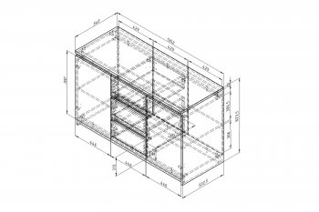 Комод 3ящ.2дв. Дельта Next 25.04 ЯШ/белый (ФМ) в Реж - rezh.mebel-e96.ru