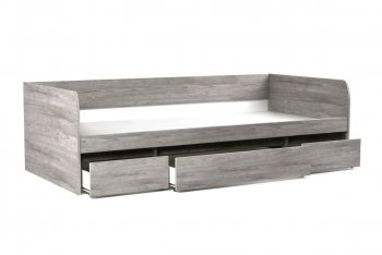 Кровать 900 с ящиками Денвер Риббек серый (СБК) в Реж - rezh.mebel-e96.ru