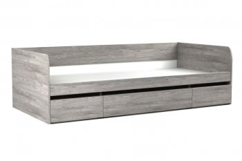 Кровать 900 с ящиками Денвер Риббек серый (СБК) в Реж - rezh.mebel-e96.ru