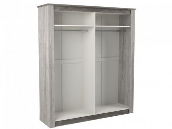 Шкаф 1900 мм 4-х дверный Денвер Риббек серый (СБК) в Реж - rezh.mebel-e96.ru