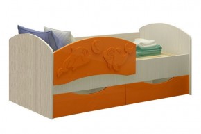 Детская кровать Дельфин-3 МДФ оранжевый, 80х160 в Реж - rezh.mebel-e96.ru