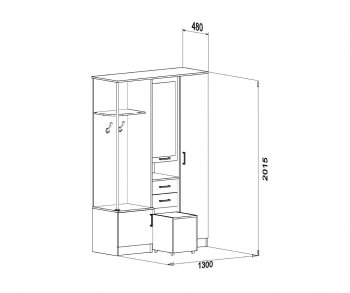 Прихожая Дуся 1.3 УНИ (ДСВ) в Реж - rezh.mebel-e96.ru