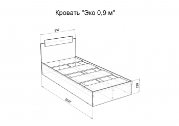 Кровать односпальная Эко 900 белый (Эра) в Реж - rezh.mebel-e96.ru