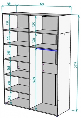 Шкаф 1564 мм Erik H318 + Антресоль HA4 (Графит) в Реж - rezh.mebel-e96.ru