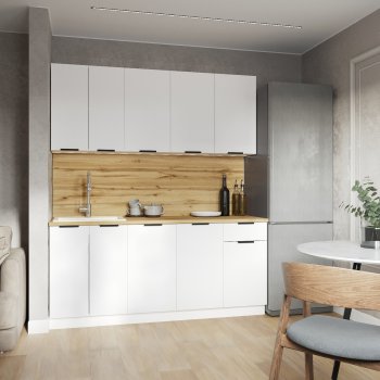 КУхонный гарнитур Эстетик 1800 мм белый (Сурская) в Реж - rezh.mebel-e96.ru
