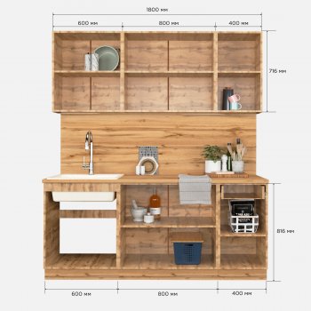 КУхонный гарнитур Эстетик 1800 мм порт-ройал (Сурская) в Реж - rezh.mebel-e96.ru