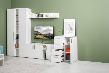 Стенка Эйр модульная, белый (Моби) в Реж - rezh.mebel-e96.ru