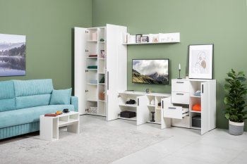 Стенка Эйр модульная, белый (Моби) в Реж - rezh.mebel-e96.ru